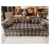 PLAID SOFA W/ SUN FADING & LOVESEAT