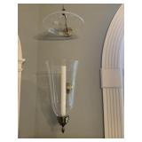 BRASS WALL SCONCES W/ SMOKE SHADE