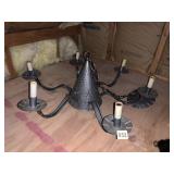 PIERCED TIN 6 ARM CHANDELIER