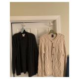 PAUL JAMES ENGLAND L CREAM SWEATER BUTTON FRONT,