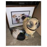 PUG AND WOOD DUCK, PLUS FRAMED PICTURE