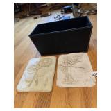 GRAY CROCK W/ BIRD DECORATION