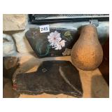 HAND PAINTED STONE, DECORATIVE PEAR