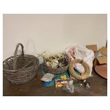 BASKET W/ BAND, SANDPAPER, ETC.
