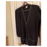 FERRAGAMO BLACK BUTTON UP LONG SWEATER M ITALY