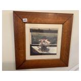 BASKET PRINT WOOD FRAME