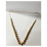 14K GOLD BALL NECKLACE, BEADS SLIDE AND CAN BE