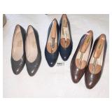 3 PAIRS FERRAGAMO 9.5 AA LOW HEALS HAVE BEEN WORN