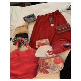 RED ENVELOPE TOTE AND COSMETIC ETC. BAGS