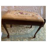 NEEDLEPOINT FOOT STOOL
