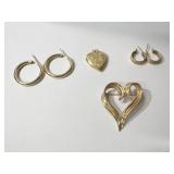 14K HOOP 1" EARRINGS, 1/2" HOOPS, LOCKET ENGRAVED