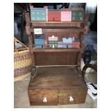 WOOD SHELF 2 LOWER DRAWERS, WOOD HOUSES