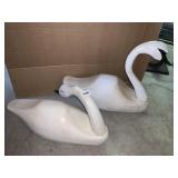 TWO WOOD SWANS