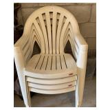 4 STACKING RUBBERMAID CHAIRS