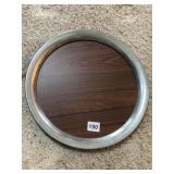 PEWTER RIM SERVING TRAY