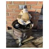 PLANTER, FROG W/ DAMAGE, CEMENT STAND