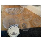 RUFFLE EDGE DISH, PEWTER PLATE ETC.