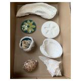 BASKET W/ SHELLS, ETC.