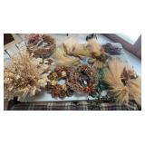 DRIED FLOWERS, WREATH, ETC.
