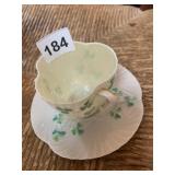 BELLEEK SHAMROCK CUP/SAUCER