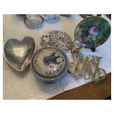 TRIVET, PEWTER BOWLS, CASSEROLE