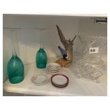 CRYSTAL VASE, BUTTER PATS