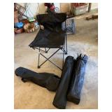 3 FOLDING CHAIRS W/ TOTES