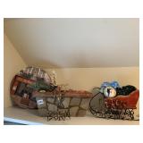 LA CASSEROLE HAT BOX, SLEIGH, PLANTER, METAL