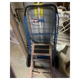 FOLDING SHOPPING CARD AND STEP STOOL