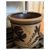 BLUE GRAY CROCK SIGNED BASE 1992 - 8" H