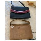 TWO PURSES LEATHER TAN BAGS BY MAGIER