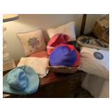 PILLOWS, BASKET, HATS