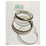 THREE STERLING BRACELETS 1.1780 OZT