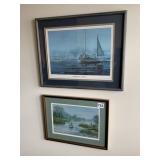 UNDERWEIGHT AT DAWN SHIP PRINT WOOD FRAME