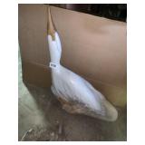 BIRD W/ LONG NECK WOOD STATUE