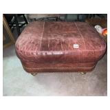 LEATHER BROWN OTTOMAN