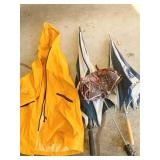 RAIN COAT AND UMBRELLAS