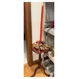 CANDLE STAND W/ CANDLE ANTIQUE TABLE