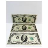 1934, 1950-A, 1969-C $10.00 NOTE THREE TO GO