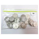 40 - 1964 BACK SILVER WASHINGTON QUARTERS