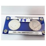 1962 FRANKLIN HALF W/ 1972 KENNEDY