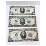 1950-B, 1963-A, 1969-A $20.00 NOTES THREE TO GO
