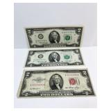 1953 RED SEAL W/ 2 1976 $2.00 NOTES THREE TO GO