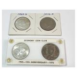 (2) 1962-D, (2) 1972-P HALF DOLLARS