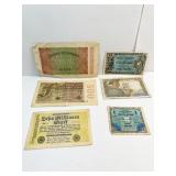 GROUP OF WWII GERMAN, FRENCH NOTES