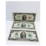 1953 RED SEAL W/ 2 1976 $2.00 NOTES THREE TO GO