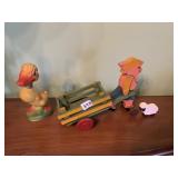 WOOD BUNNY CART, WOOD SHEEP AND MADE IN GERMANY