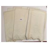 4 PLAIN CREAM LINEN PILLOWCASES, 2 EMBROIDERED,