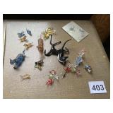 VINTAGE BLOWN GLASS ANIMALS, 18 TOTAL, 5" TO 4"
