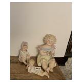 3 PORCELAIN GIRLS, TALLEST 7"